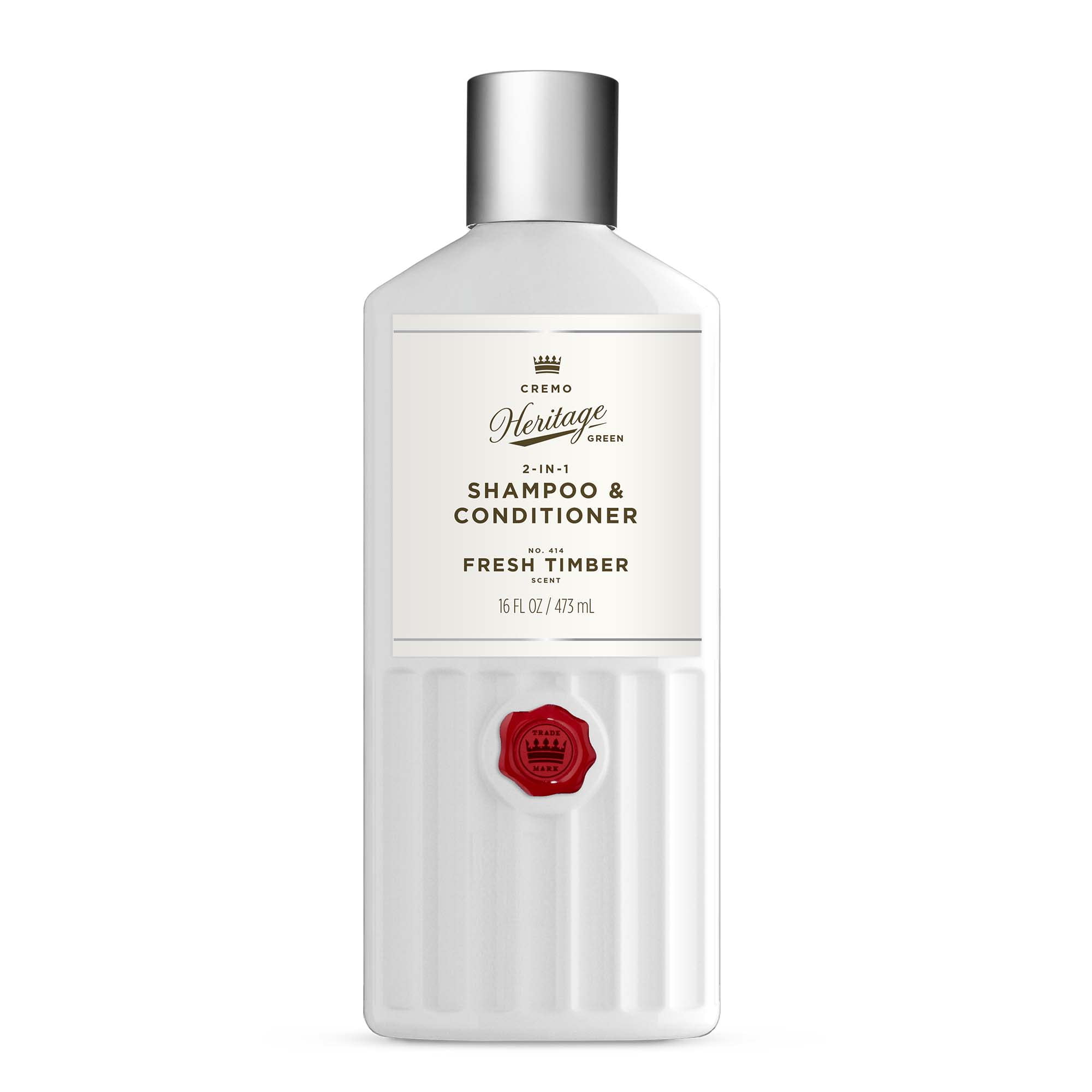 Cremo 2-in-1 Shampoo & Conditioner 16 Oz, Heritage Green Fresh Timber Scent