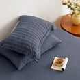thumbnail image 6 of Seersucker Navy Blue Twin XL Comforter Set, 5-Piece All Season Lightweight Bed in a Bag Bedding Set with Comforter, Flat Sheet, Fitted Sheet, Pillowcase and Sham | Soft,Breathable, Lightweight, 6 of 7