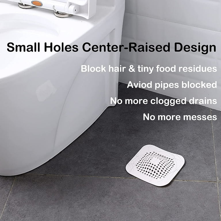 Hair Drain Catcher,Raised Square Shower Drain Covers with Suction