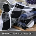 thumbnail image 4 of Hiroekza 6-Pack Absorbent Cotton Dish Towels Washcloths Plaid Design - Soft, Quick-Drying & Nonfading Black, 4 of 8