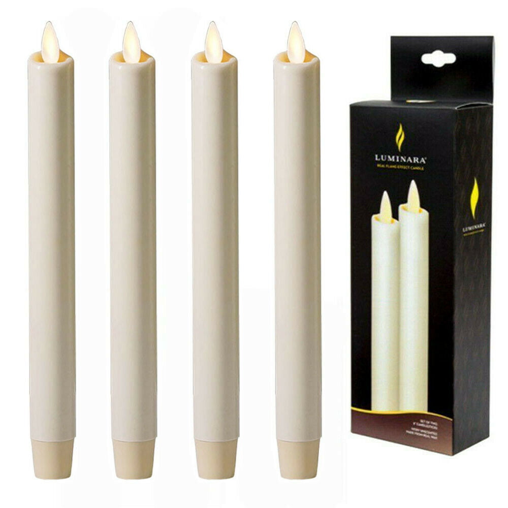Luminara Moving Wick Ivory Candles Flameless Wax Pillar LED Candle Remote 5" 
