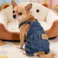 thumbnail image 3 of GASTROPOD Dog Shirt Clothes Denim Overalls,Stretch Denim Dog Clothes for Small Dogs,Adjustable Shoulder Dog Onesie,Dog Clothes for Pet Apparel,Blue,S, 3 of 7