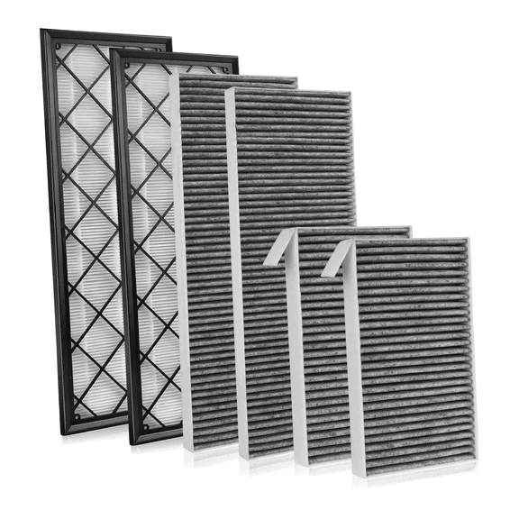 Zcargel Engine Cabin Air Filter Kit for Tesla Model Y Replace 1658376-00-A Carbon Fiber Cotton Multi-Layer Filtration Easy Installation