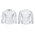 thumbnail image 4 of Jacquard Button-Down Long Sleeve Tops - Slim Fit Shirts for Men, 4 of 5