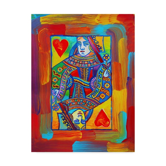 Trademark Fine Art 'Queen Of Hearts Centered' Canvas Art by Howie Green