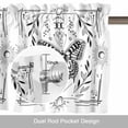 thumbnail image 6 of Black and Valance Curtain White Frame Butterfly Sun Moon Window Valances Rod Pocket Short Curtains Window Treatments for Kitchen Bedroom Bathroom Laundry 42" x 18", 6 of 9