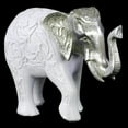 thumbnail image 2 of Urban Trends Polyresin Standing Elephant Figurine with Embossed Floral Design and Gold Head, 2 of 2