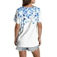 thumbnail image 3 of Womens Plus Size Tops Summer Short Sleeve T-Shirts Loose Casual Pleated Tunic Tops Dressy Front Ruched Flowy Shirt Cute Floral Print Blouses V Neck Pullover Top for Women, 3 of 7