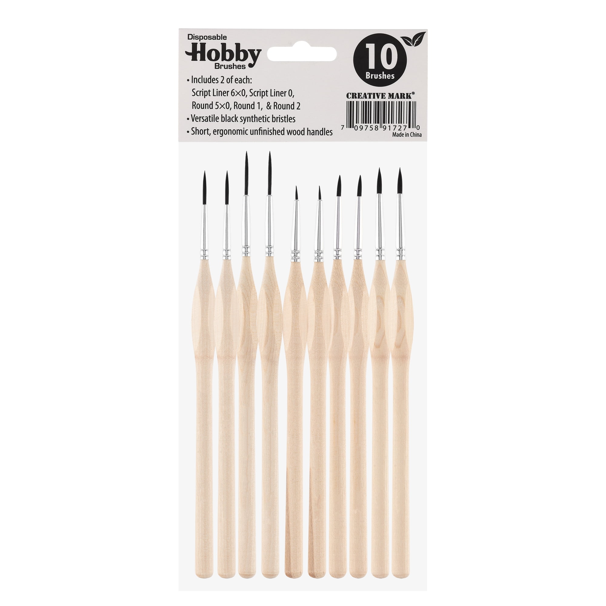 Creative Mark Disposable Detail Brushes - 100 Pack - Disposable Hobby Brushes for One-Time Use Painting, Commissions, Miniatures, Crafts