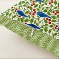 thumbnail image 3 of Vargottam Bird Design, Decorative Cushion Covers 16x16 - 100% Cotton Twill Set of 2 with Ruffle Edges, Farmhouse Print, Concealed Zipper Closure, No Fillers, 3 of 6