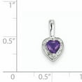 thumbnail image 2 of Sterling Silver Rhodium-Plated Diamond And Amethyst Pendant (15 X 7) Made In China qp3084am, 2 of 2