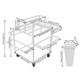 thumbnail image 5 of ToppiJoy Outdoor 6-Tier Flower Display Stand with 18 Bucket, Garden Cart Plant Stand with 4 wheels, Flower Bar for Florist, Patio Garden, Weddings Party, Business Market (White), 5 of 28