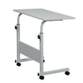 thumbnail image 2 of Small Table with Wheels, P2 15MM Chipboard Steel Tray Table, Adjustable Desk, Portable 360 Degree Rotation Rolling Desk Supports Up to 30 lbs for Drawing, Writing, Drafting, or Doing Homework, Q2787, 2 of 7