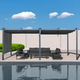 thumbnail image 2 of Aoodor 20 x 12 ft. Outdoor Pergola with Retractable Canopy and Sunshade Roller Curtains, Aluminum Frame Grape Trellis Pergola for Patio Backyard and Deck - Gray, 2 of 7