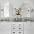 thumbnail image 4 of CONGUILIAO Wall Mounted Mirror, 2 Piece Arched Wall Mirror for Bathroom, 20"x30" Arch Bathroom Mirror with Metal Frame, Gold Vanity Mirror Decor for Bedroom, 4 of 9