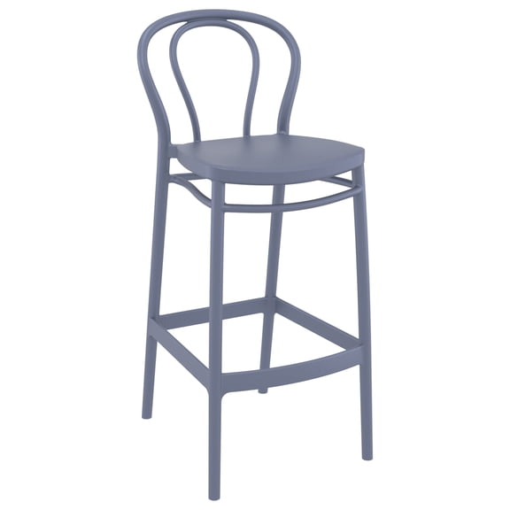 Luxury Commercial Living 41.75" Gray Solid Outdoor Patio Bar Stool