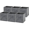 thumbnail image 1 of Paquete de 6 cubos de almacenamiento de tela plegables, organizador de cestas, gris oscuro Adepaton CJWUS-4094, 1 of 5