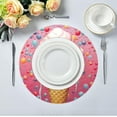 thumbnail image 5 of Coolnut 1PC Place Mats Ice Cream Pink Round Placemat Heat-Resistant Placemats Dining Table Mat Circle Shape 15.4" for Kitchen/Dinner/Party/Restaurant Home Decor Gifts, 5 of 7