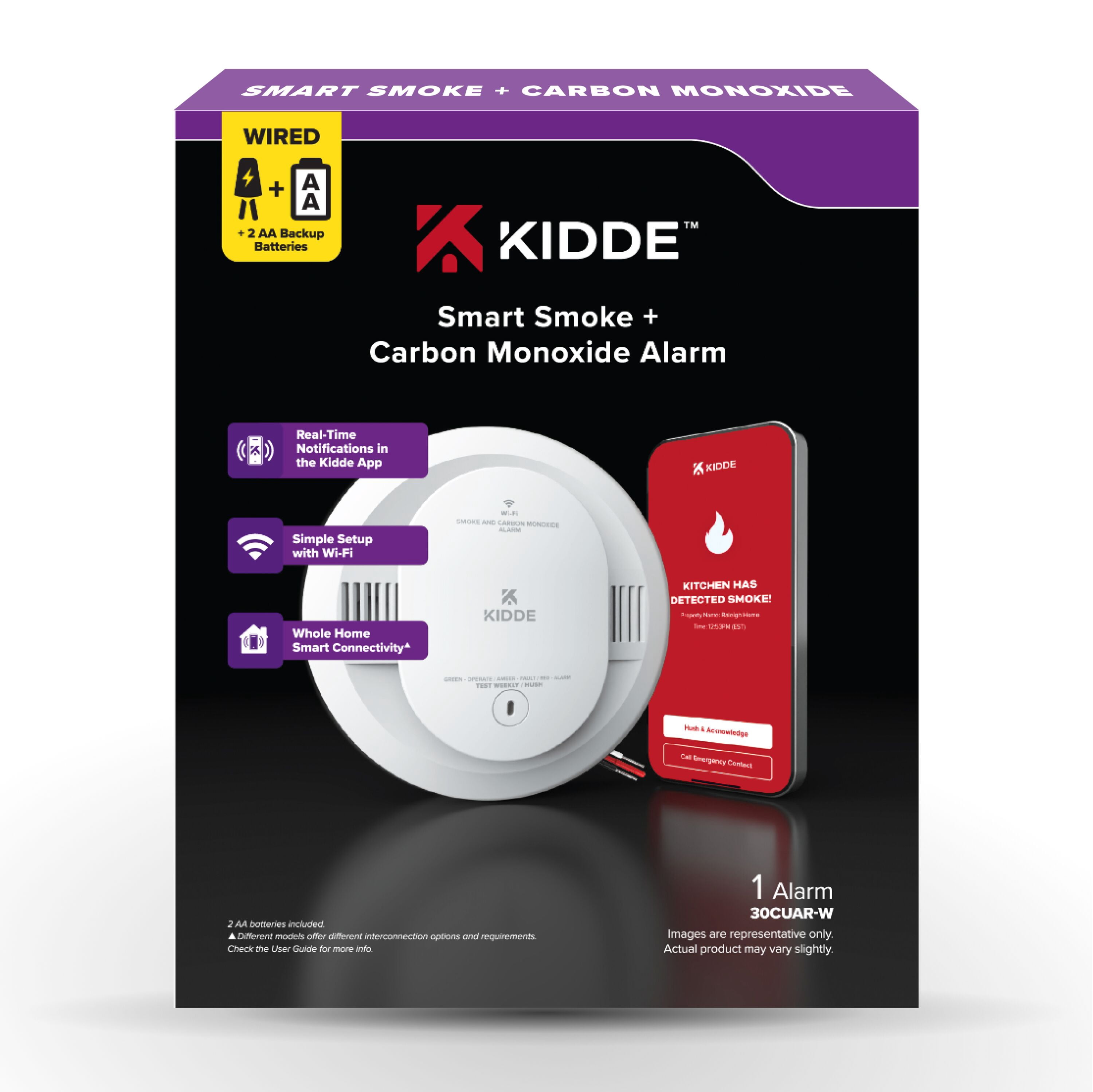 Kidde 30CUAR-W Hardwired Interconnect Smoke and Carbon Monoxide Alarm