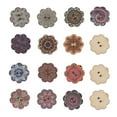 thumbnail image 2 of Patterned Wooden Buttons, 20MM Wooden Buckle, With Flower Shaped, For Fabrics, Shirts, Scarves And Hats, 2 of 7