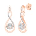 thumbnail image 2 of DGOLD Boucles d'Oreilles en Grappe Diamant Blanc Rond 10kt (1/3 cttw), 2 of 4