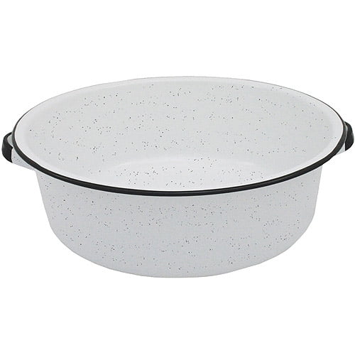 Granite Ware Dish Pan with Handles, White, 15Qt