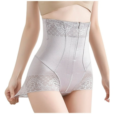 TMOYZQ Butt Lifting Shapewear for Women Tummy Control Zipper Front High Waisted Body Shaper Slimming Underwear Girdle Panty Adjustable Waist Trainer Shorts