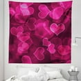 thumbnail image 1 of Hot Pink Tapestry, Heart Shapes on Blurry Background Romantic Valentine's Day Design, Fabric Wall Hanging Decor for Bedroom Living Room Dorm, 5 Sizes, Magenta Hot Pink, by Ambesonne, 1 of 1
