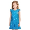 thumbnail image 1 of Fotbe Winter With Snowflakes Vestido de Dormir para Niñas de 3 a 10 Años, Mangas Cortas, Estilo Princesa, Pijama Camisón con Mangas Voladas-Large, 1 of 6