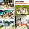 thumbnail image 3 of Yellow Orange Moroccan Outdoor Rug 5x7 Ft, Non Slip Washable Area Rug, Vintage Boho Geometric Pattern Gray Patio Rugs Carpet Runner, Large Floor Mat for Indoor/Outdoor Deck Porch Camping, 3 of 8