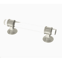 Brainerd P42222W-116 3 3/4" Clear & Satin Nickel Cylindrical Cabinet & Drawer Pull