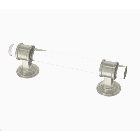 Brainerd P42222W-116 3 3/4" Clear & Satin Nickel Cylindrical Cabinet & Drawer Pull