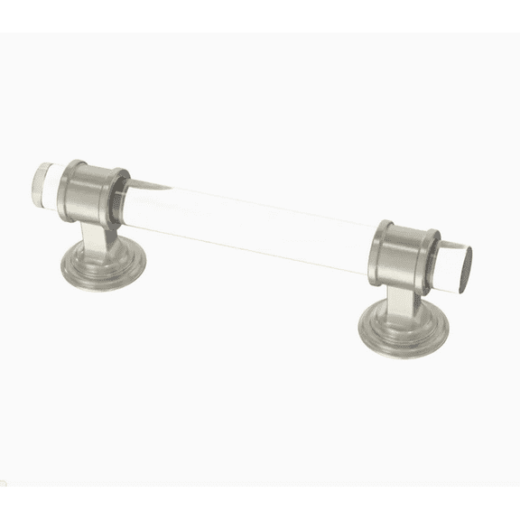 Brainerd P42222W-116 3 3/4" Clear & Satin Nickel Cylindrical Cabinet & Drawer Pull