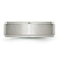 thumbnail image 3 of Chisel Stainless Steel Polished with Brushed Center 7mm Ridged Edge Band, 3 of 7