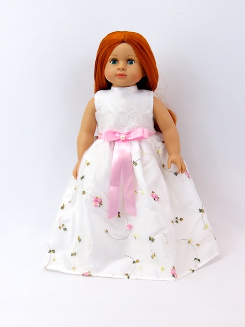 Light Green and Ivory Floral Print Dress and Panties with Options fitting American Girl Dolls and other 18 in Dolls