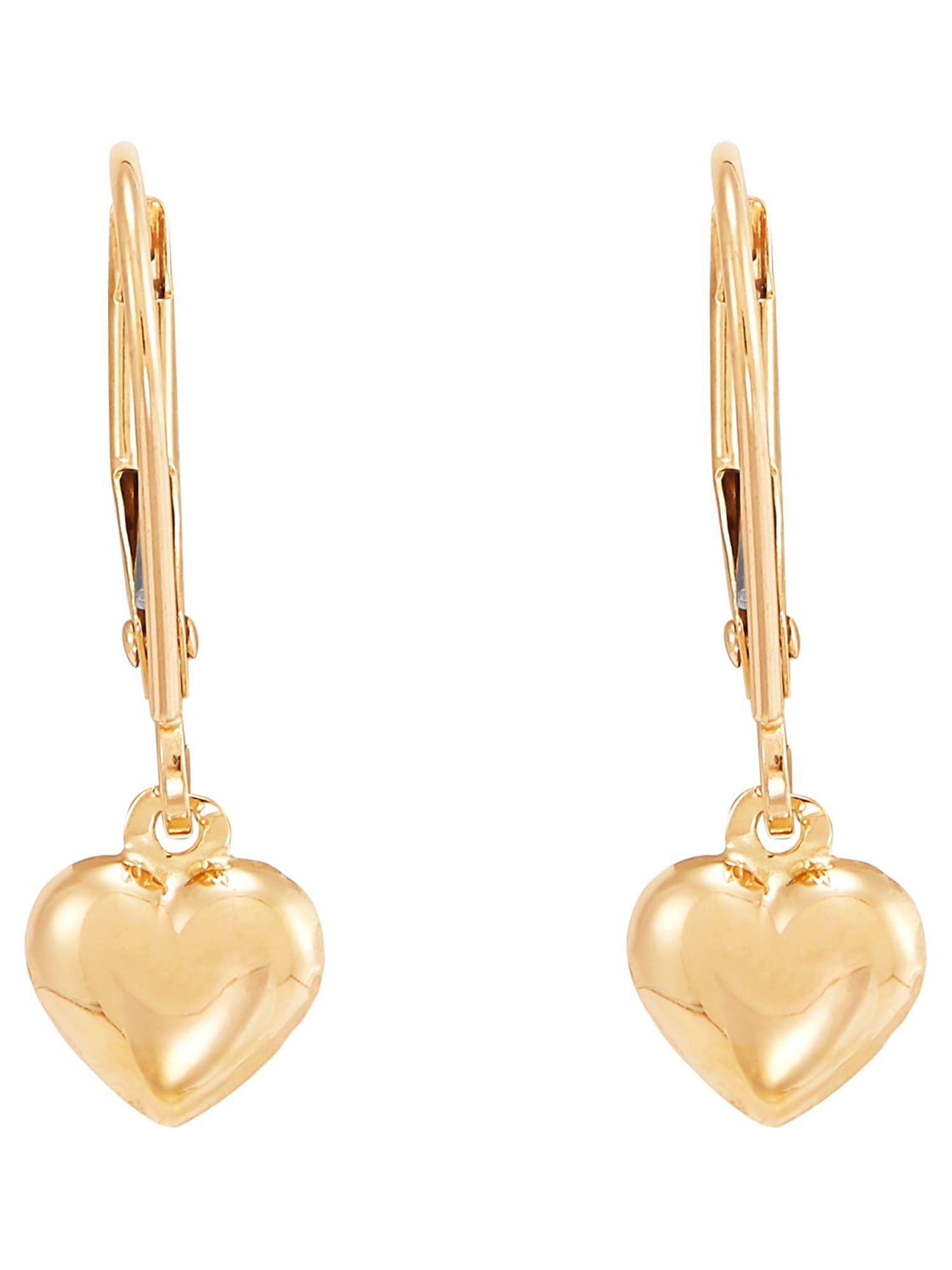 Brilliance Fine Jewelry 10K Yellow Gold Hollow Heart Leverback Earrings