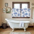 thumbnail image 4 of Blue Watercolor Floral Tier Curtains 36 Inch Length, Spring Flower Abstract Art Cafe Short Curtains for Bathroom Over Sink, Small Kitchen Curtain Light Filtering Tiered Drapes 2 Panels 27.5"Wx36"L, 4 of 8