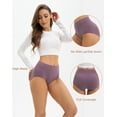 thumbnail image 2 of INNERSY Culottes Taille Haute pour Femmes en Coton Doux, sous-Vêtements Post-Partum pour Femmes, Lot de 5 (2TG, Violet Blush), 2 of 6