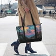 thumbnail image 4 of FORMRS Canvas Laptop Tote Bag for Women with 15.6" Computer Compartments Shoulder Handbag, Psychedelic Jellyfish, 4 of 7