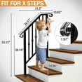 thumbnail image 2 of Ktaxon 2-Step Outdoor Handrails, Wrought Iron Railing, Exterior Hand Railing for Garage, Porch, Garden Outdoor & Indoor (Matte Black), 2 of 13