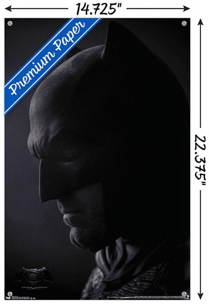 DC Comics Movie - Batman v Superman - Cowl Wall Poster with Push Pins, 14.725" x 22.375"