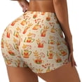 thumbnail image 2 of Kdxio Fall Leaves Print Workout Shorts for Women Seamless Soft Smooth Gym Yoga Scrunch Active Shorts, 2 of 5