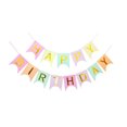 thumbnail image 1 of Pastel Happy Birthday Banner / Garland with Gold Foiled Letters for Birthday Party Decoration, 1 of 3