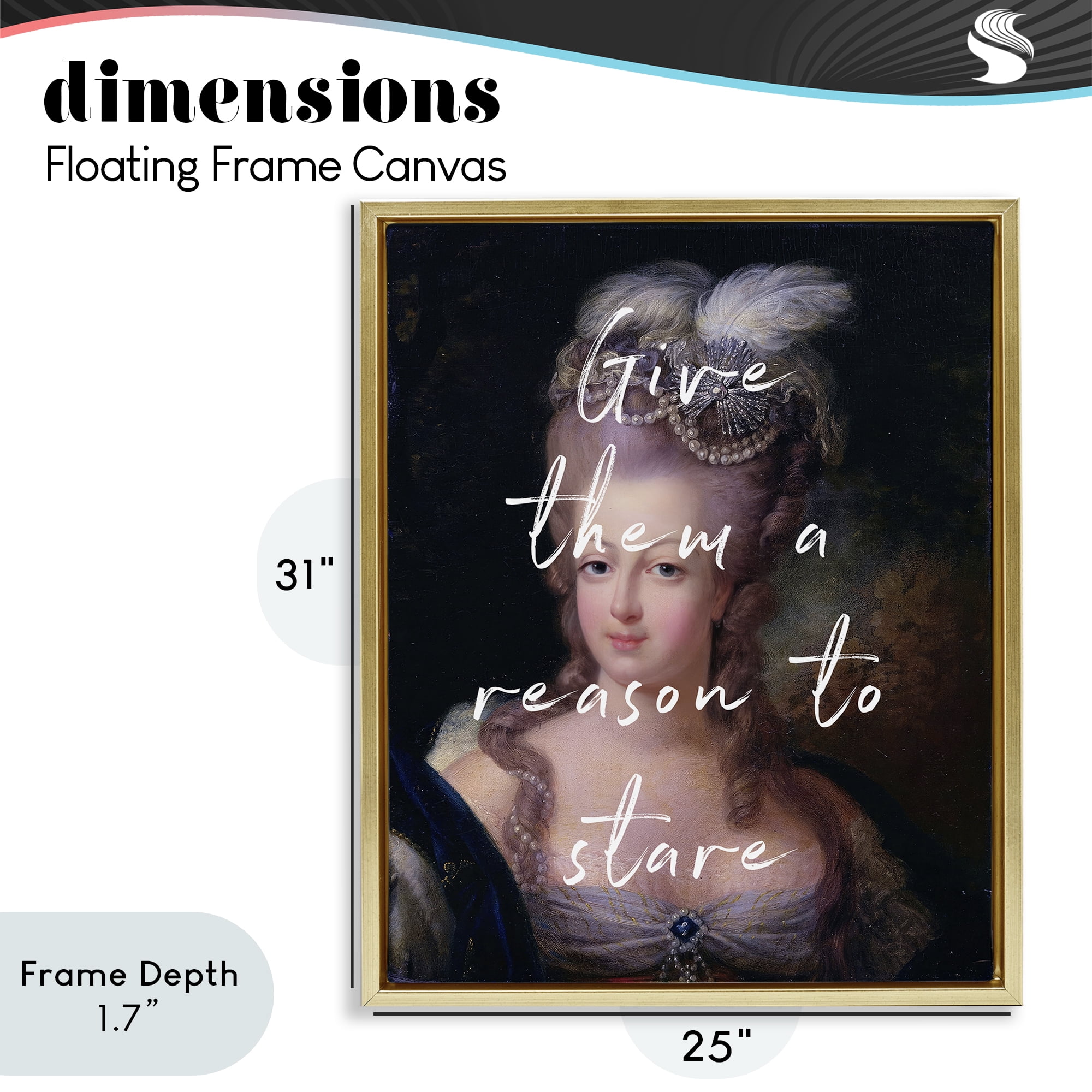 Stupell Industries Give Them A Reason To Stare Gold Framed Floater Canvas Wall Art, design by Tina LeCour