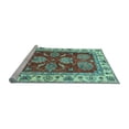 thumbnail image 2 of Ahgly Company Machine Washable Indoor Square Oriental Light Blue Traditional Area Rugs, 4' Square, 2 of 4