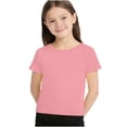 thumbnail image 1 of Zpanxa Toddler Girl T Shirts Ribbed Short Sleeve Solid Bow Back Summer Casual Top Polyester 1-2 Years, 1 of 7
