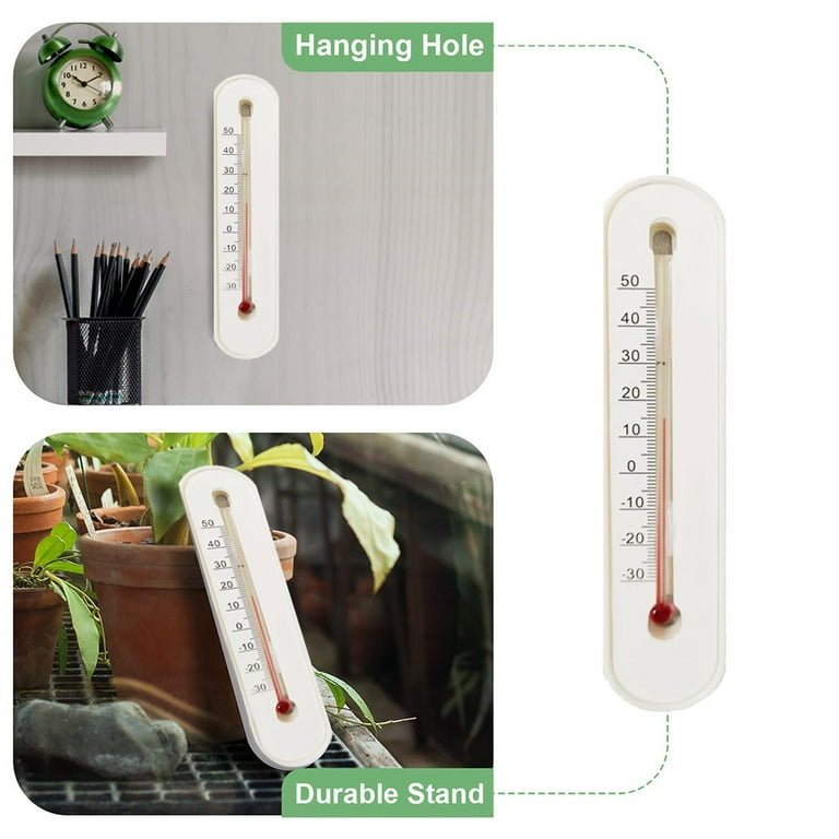 Indoor Outdoor Thermometer, Wall Thermometer Hygrometer Waterproof Hanging  Digital Weather Hygrometers for Home Decor(Holder)