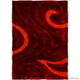 thumbnail image 2 of Allstar Burgundy Shaggy Area Rug with 3D Red Circle Design. Contemporary Formal Hand Tufted (7' 6" x 10' 5"), 2 of 4
