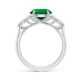 thumbnail image 2 of ANGARA Lab Grown 2.5 Ct Round Emerald Side Stone Engagement Ring with Diamonds in 14K White Gold for Women (Size-9mm) | May Birthstone, Anniversary, Jewelry Gift for Women | Lab Grown Emerald Ring, 2 of 9