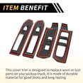 thumbnail image 5 of Unique Bargains 1 Set Front Rear Door Window Switch Panel Cover Trim for Toyota Tacoma 2024 Master Power Window Switch Cover Trim Carbon Fiber Pattern ABS Black, 5 of 6